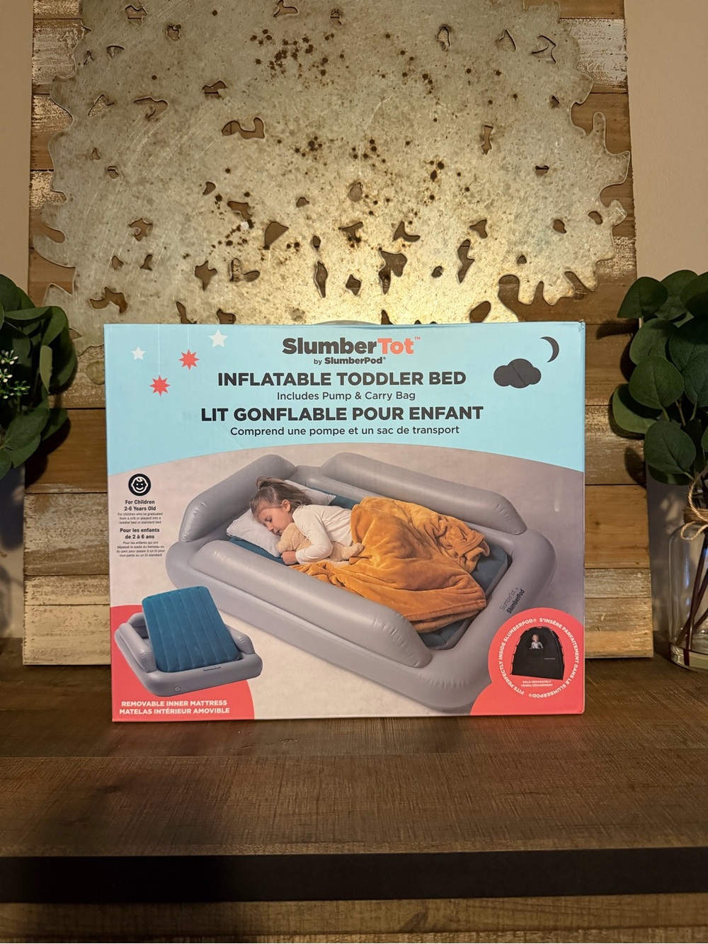 SlumberPod SlumberTot Inflatable Toddler Bed Gray